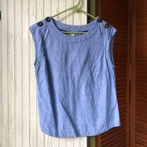 Boden 100% Linen Chambray Top